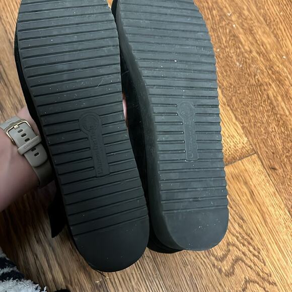 L'Amour Des Pieds Amadour Sandals Wedge Black Suede Ankle Strap Women's 10 - Picture 5 of 9